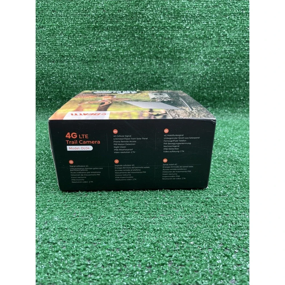 DEATTI 4G LTE Cellular Trail‎ Cameras 64GB TF Card 2.7K HD Solar New Open Box